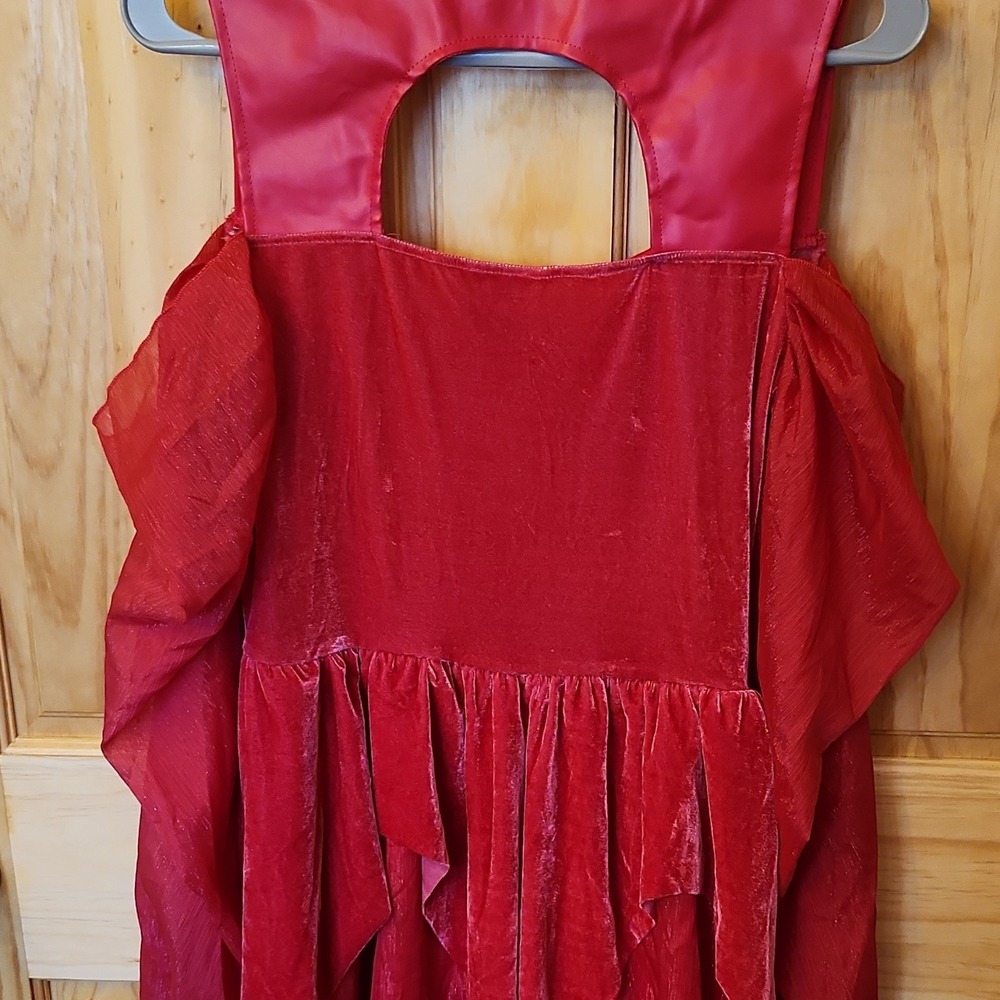 Disney Princess Spirit Red Velvet Renaissance Costume Dress Cold Shoulder Medium - Picture 4 of 4